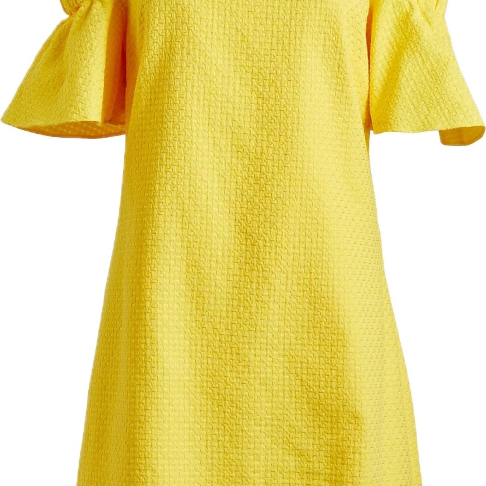 J Crew Yellow Cold Shoulder Dress